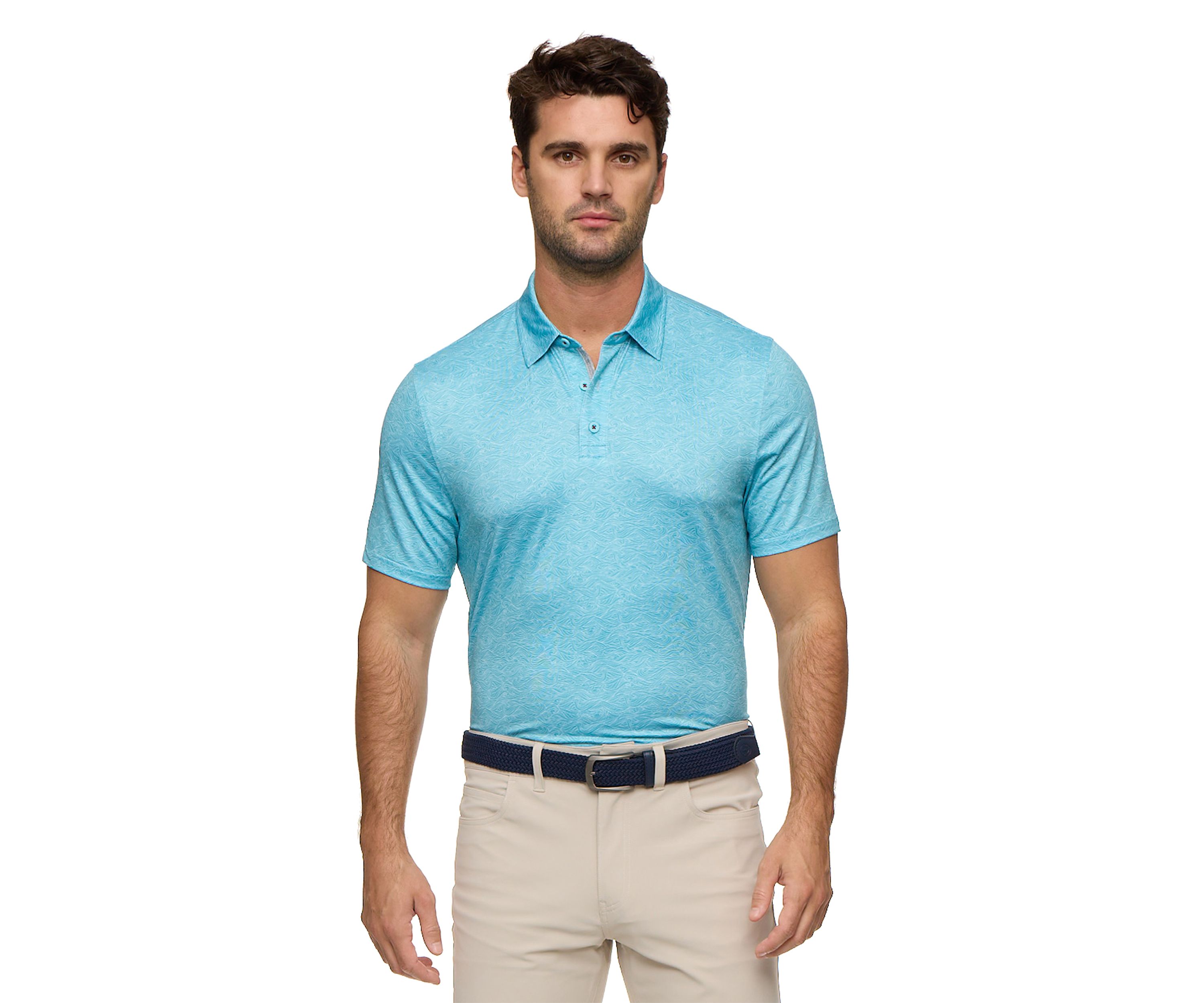 Mens Wave Printed Polo Shirt