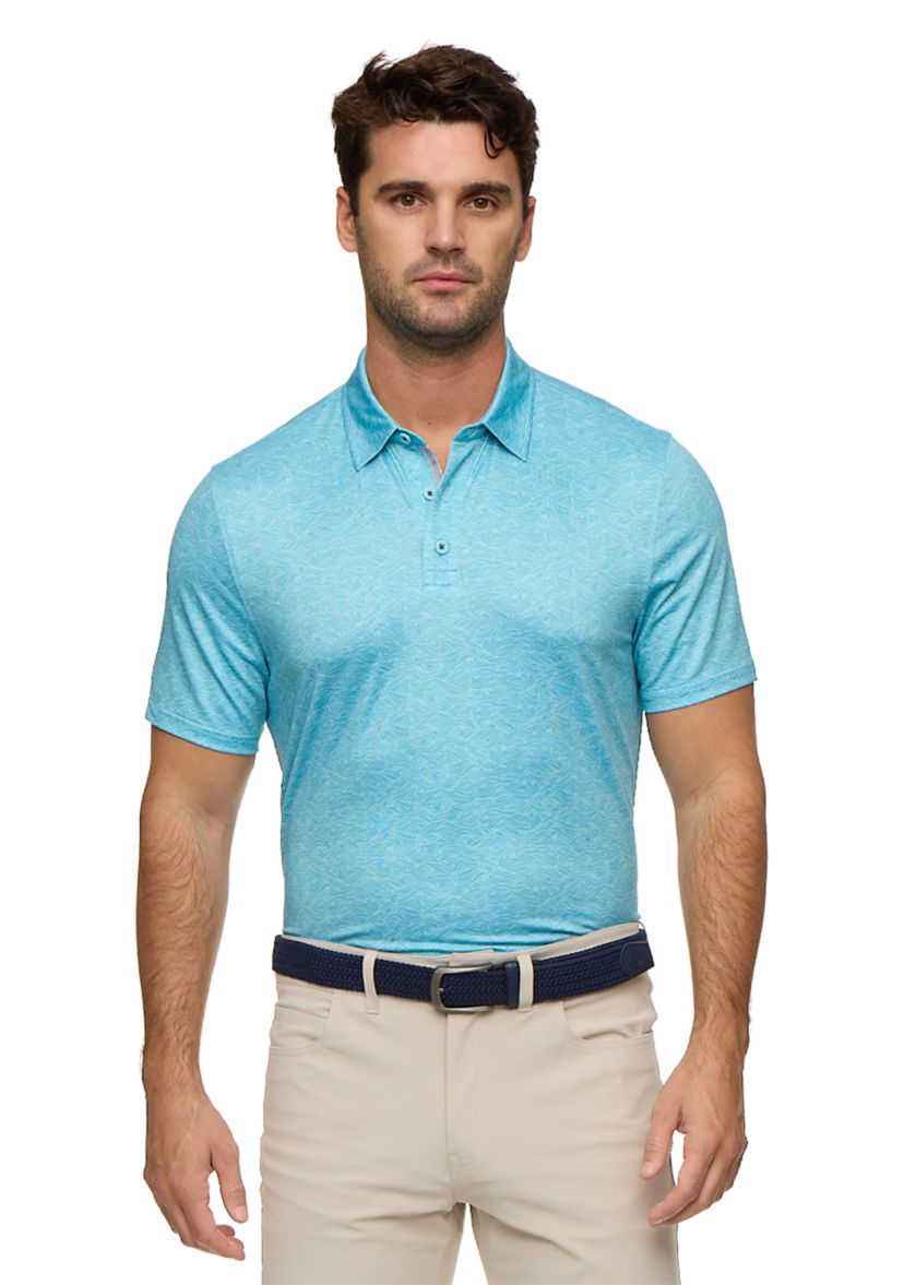 Mens Wave Printed Polo Shirt