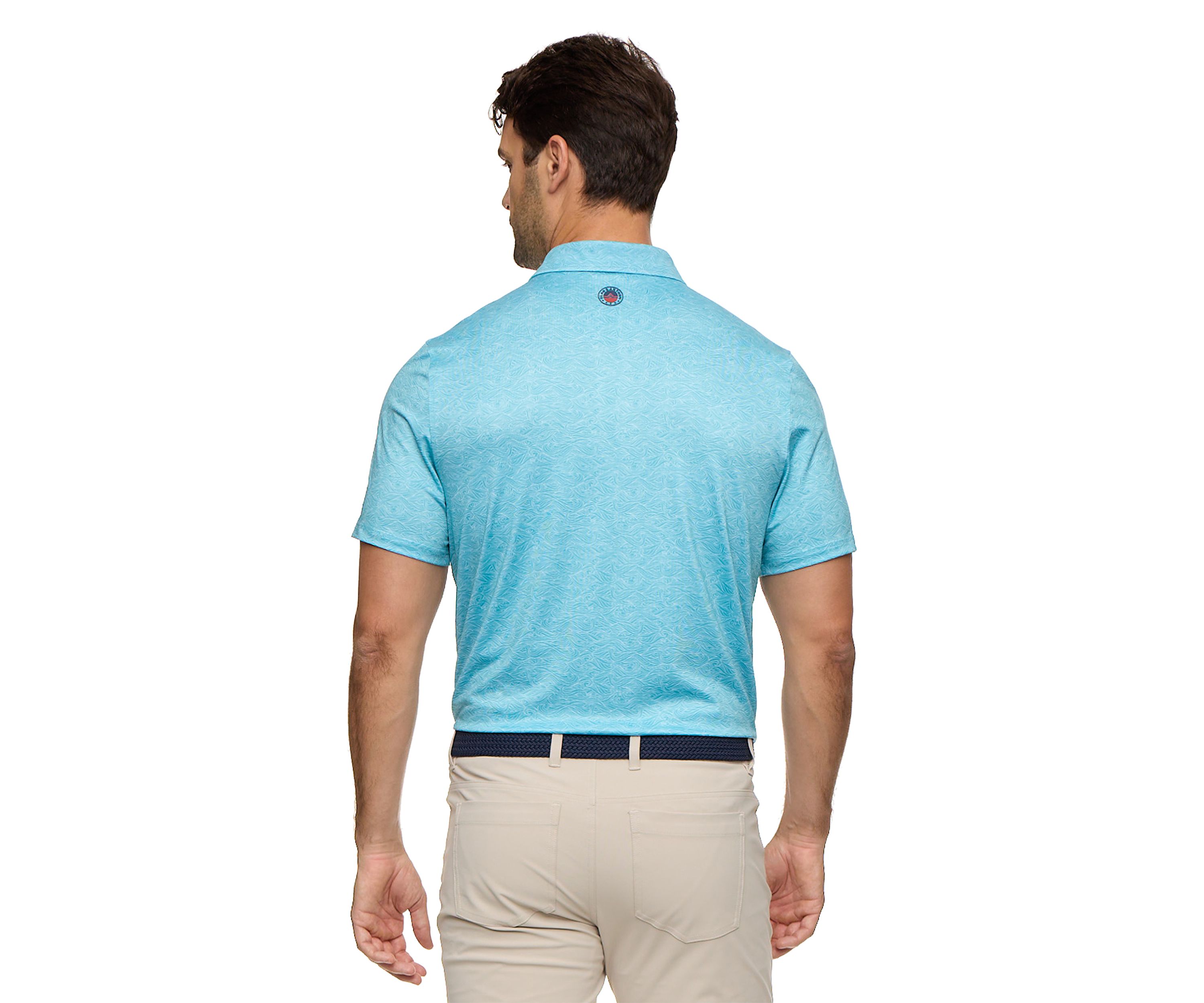 Mens Wave Printed Polo Shirt