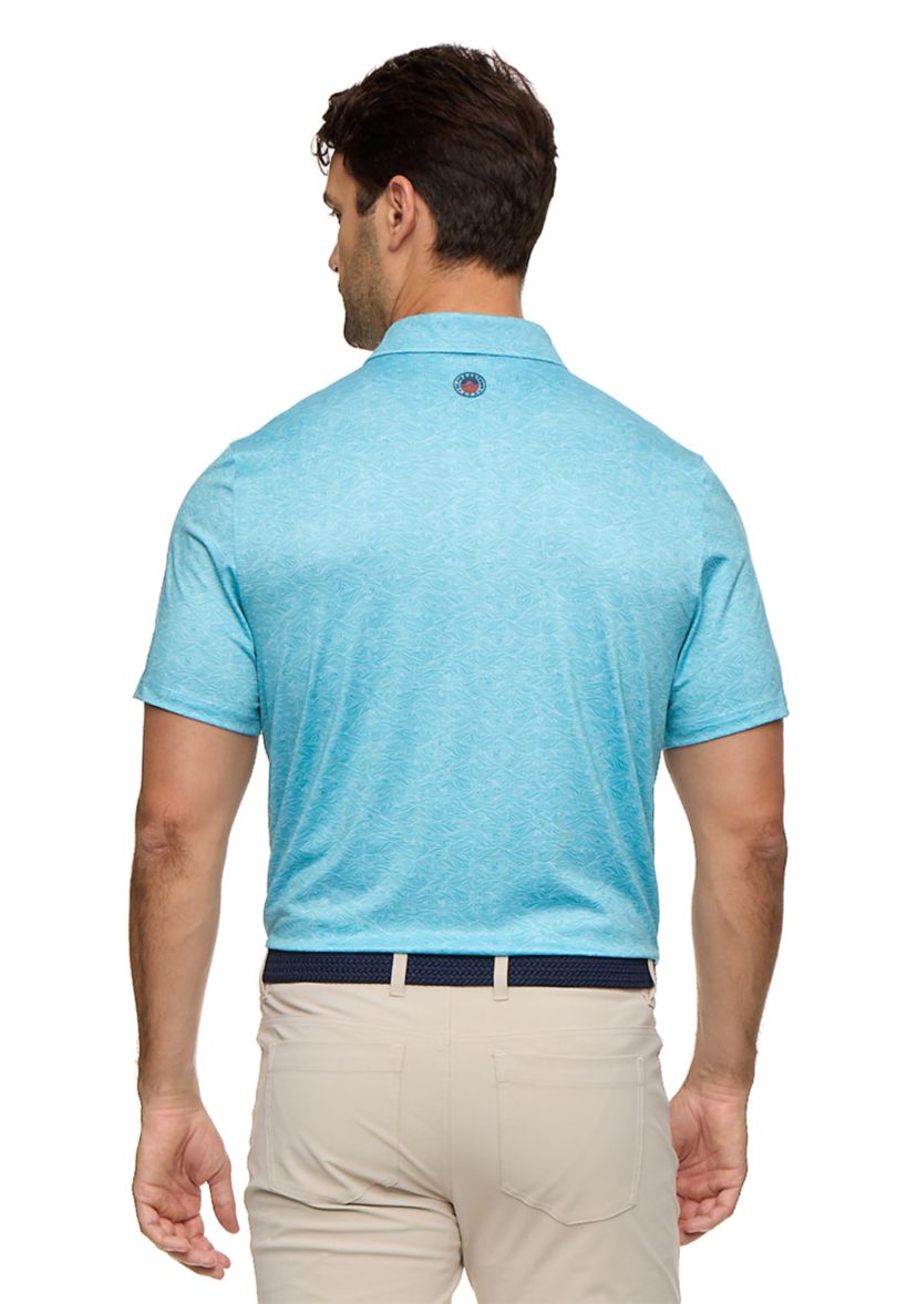 Mens Wave Printed Polo Shirt