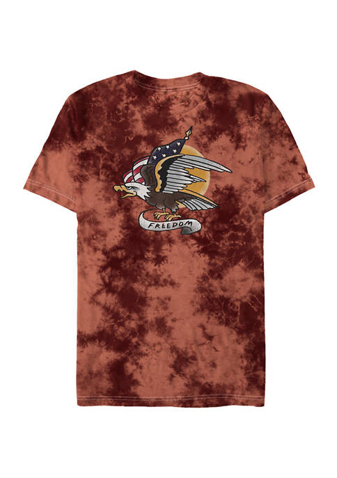 Juniors Freedom Eagle Graphic Short Sleeve T-Shirt