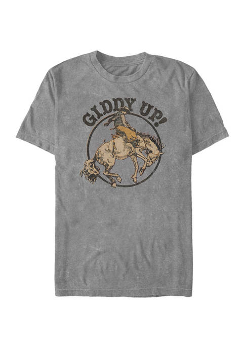 Juniors Giddy Up Bronco Graphic Short Sleeve T-Shirt