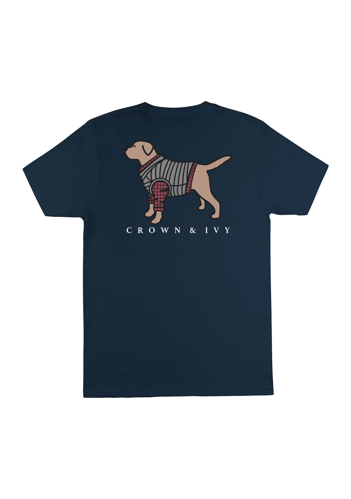 Plaid Dog Graphic T-Shirt 