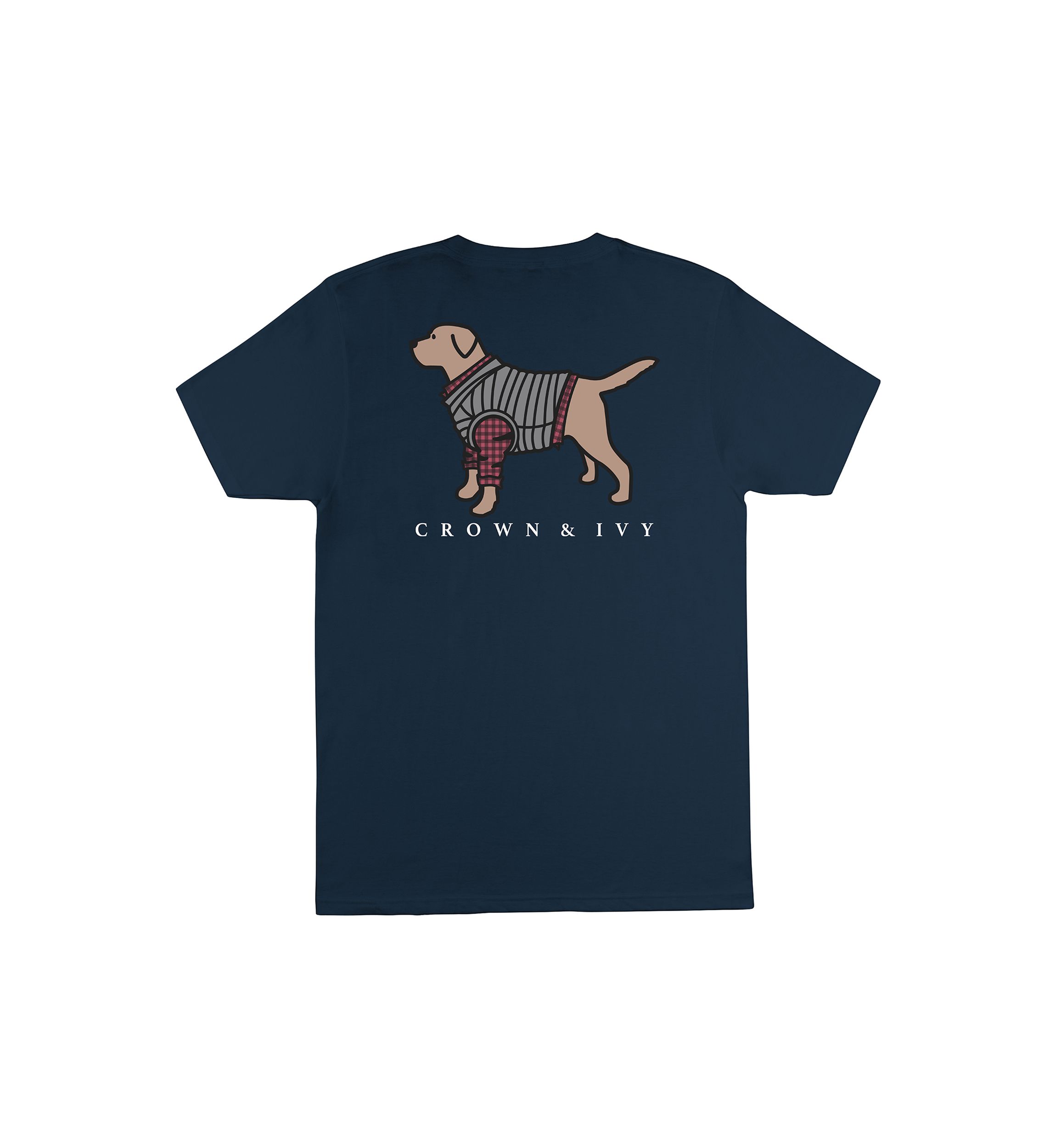 Plaid Dog Graphic T-Shirt 