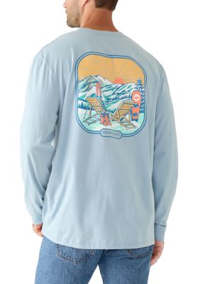 Crown & Ivy Men's Cotton Long Sleeve Graphic T-Shirt