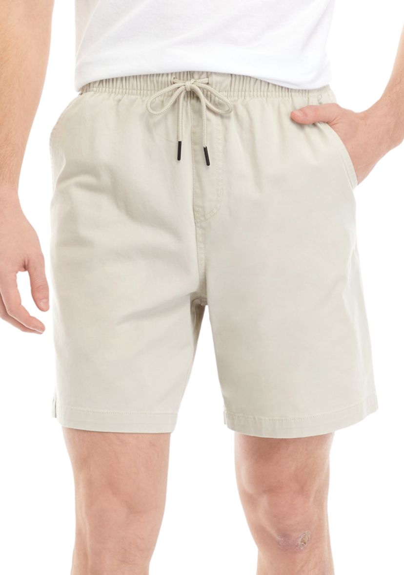 7" Pull On Twill Shorts