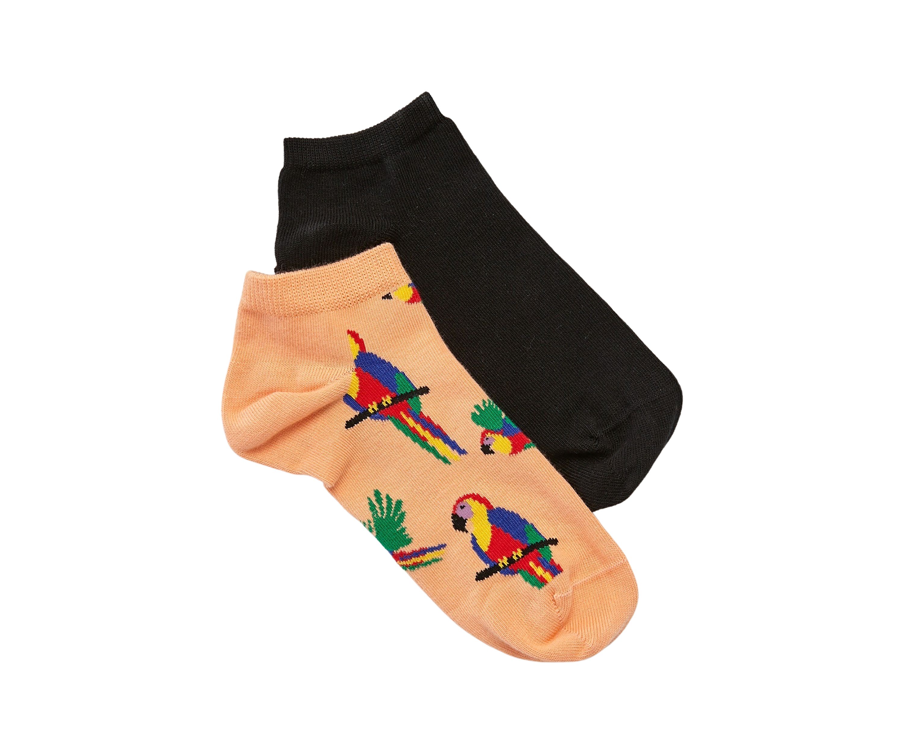 Parrot Printed Low Socks - 2 Pack