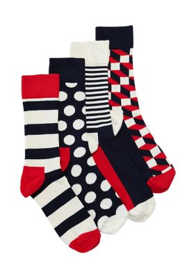 Happy Socks Mens Size 8-12 Multi Stripe Liner Socks Combed Cotton 1 Pair  $12