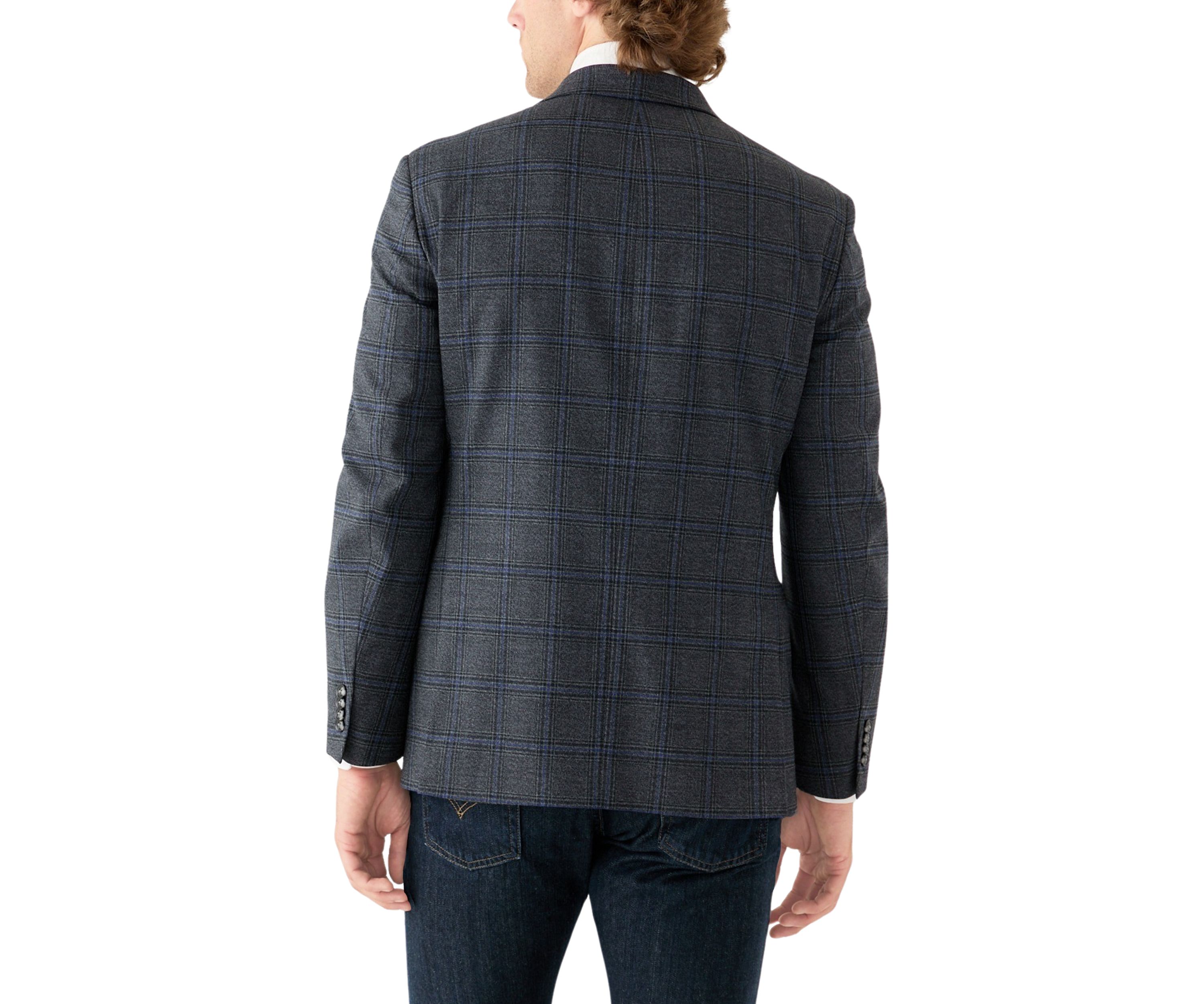 Gray Plaid Printed Sportcoat