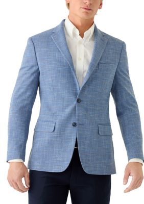 Tommy Hilfiger Men's Blue Textured Sports Coat, 46 Long