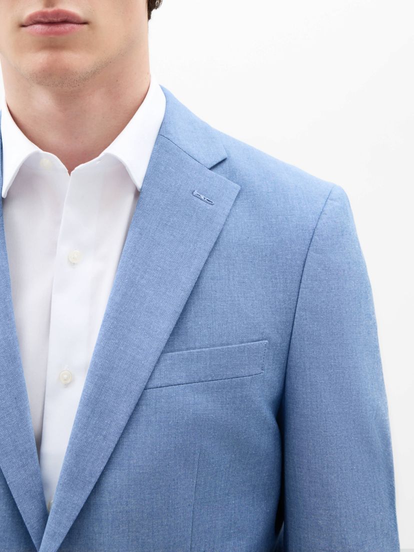 Blue Solid Classic Sport Coats