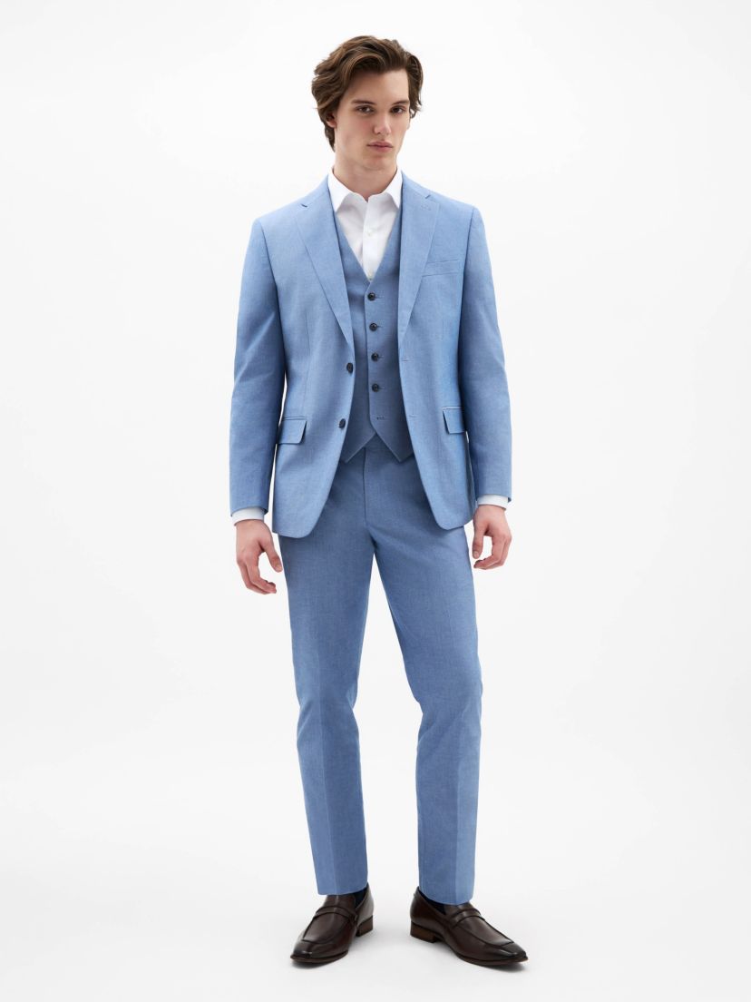 Blue Solid Classic Sport Coats