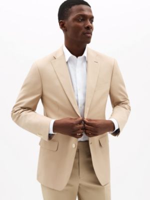 Tommy Hilfiger Men's Tan Plain Classic Sport Coats, 44 Short