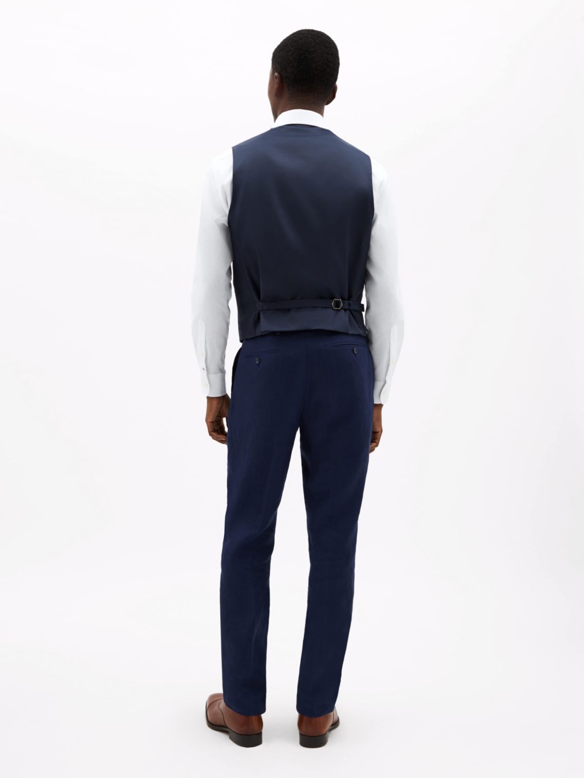 Navy Plain Regular Vests