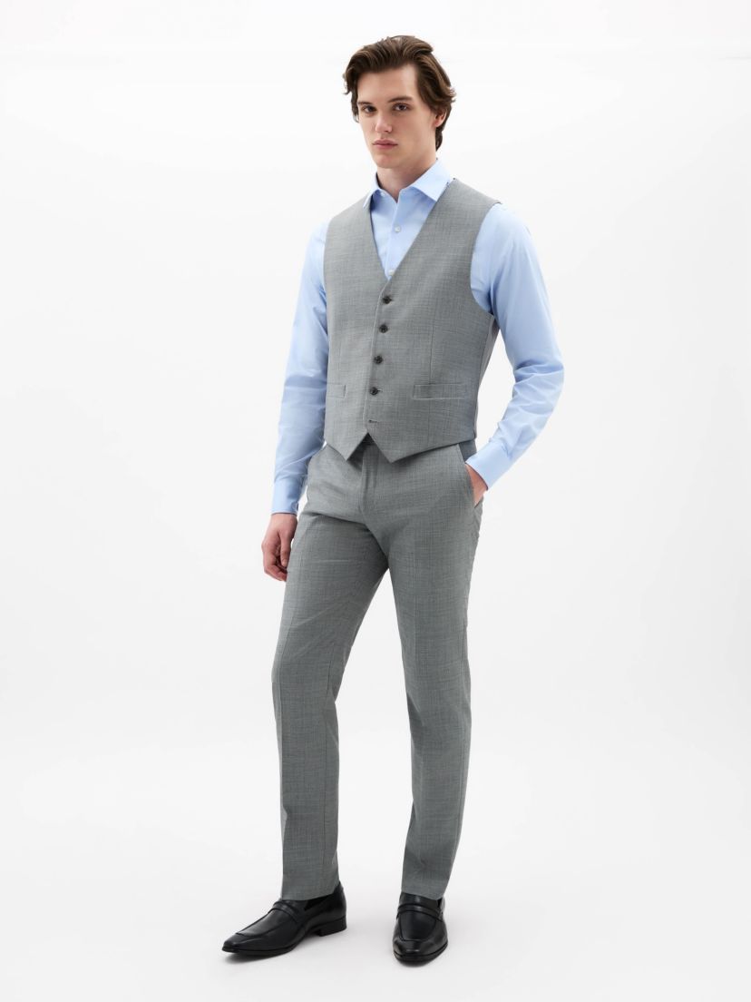 Black/White Sharkskin Regular Vests
