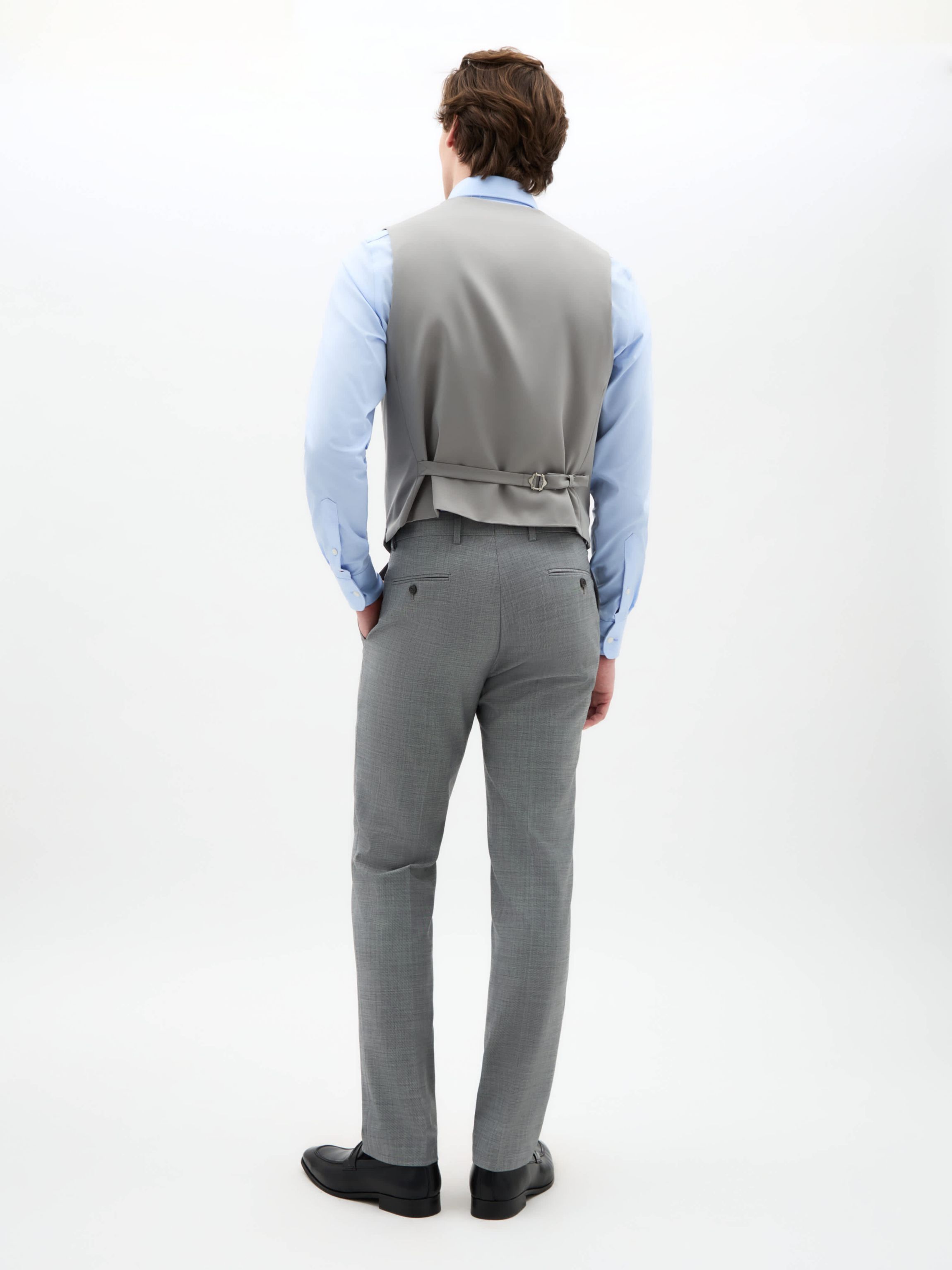 Black/White Sharkskin Regular Vests