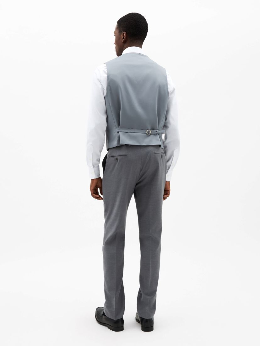 Pearl Grey Solid Regular Vests