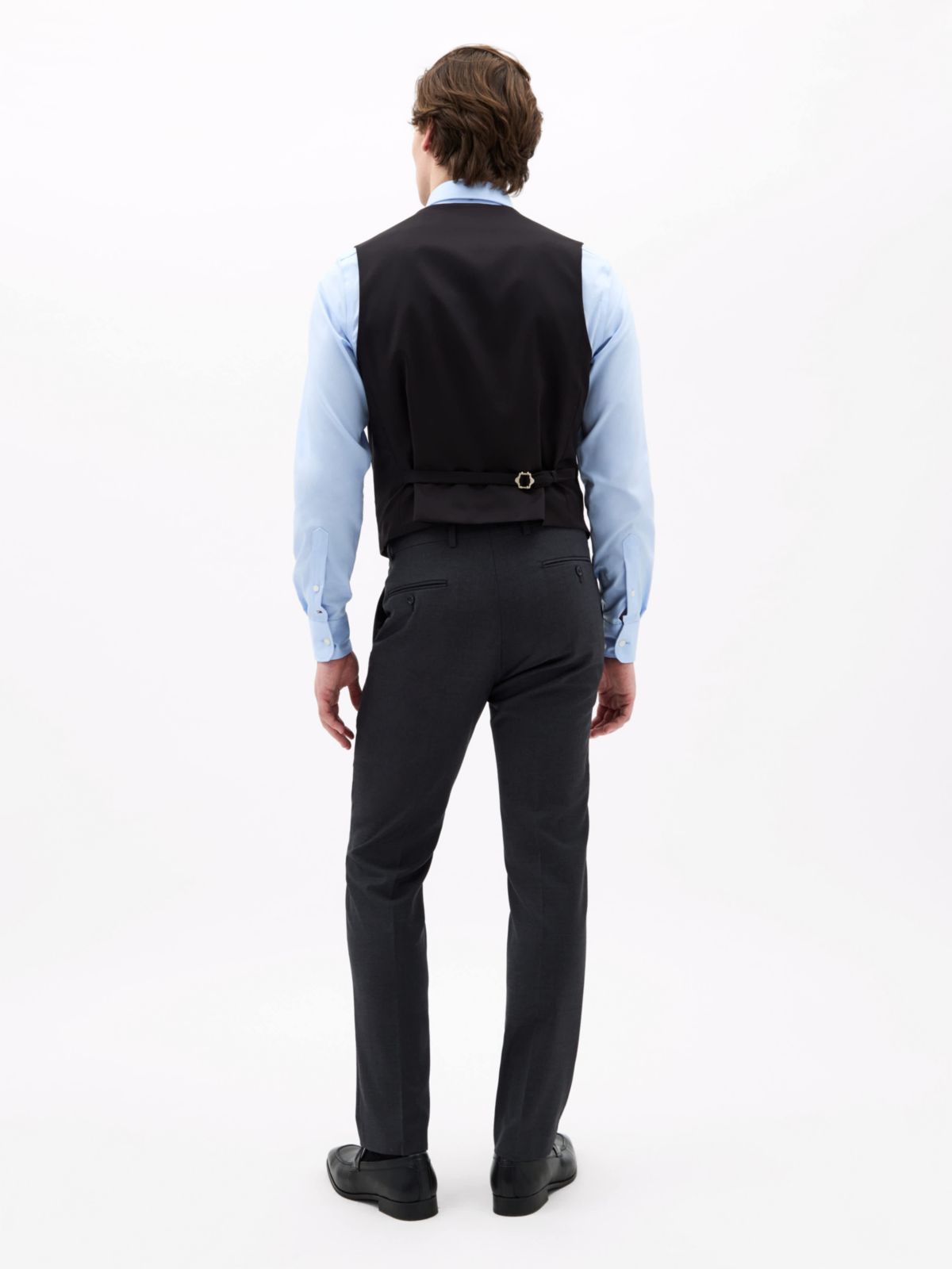 Charcoal Twill Regular Vests