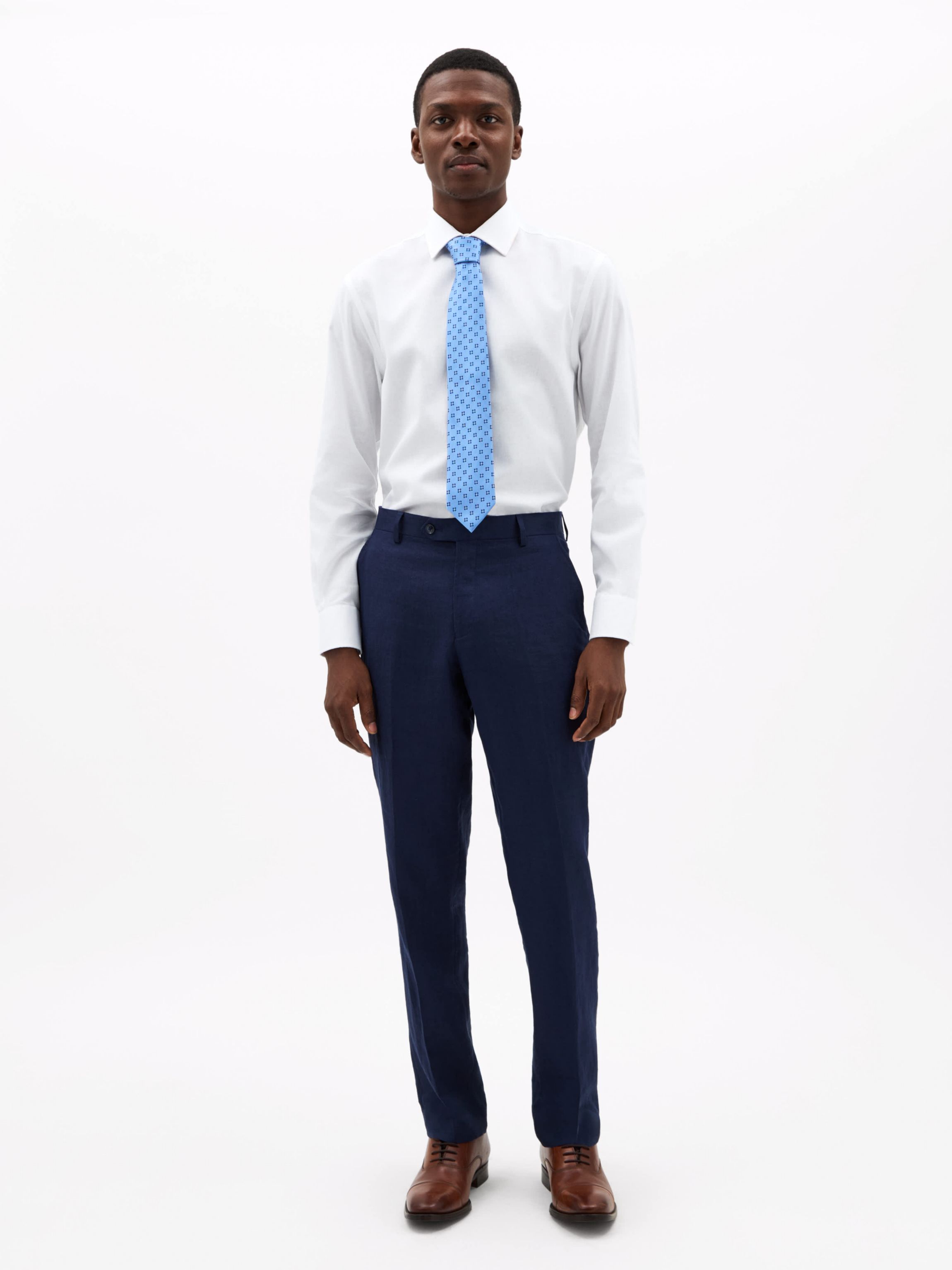 Navy Plain Classic Pants