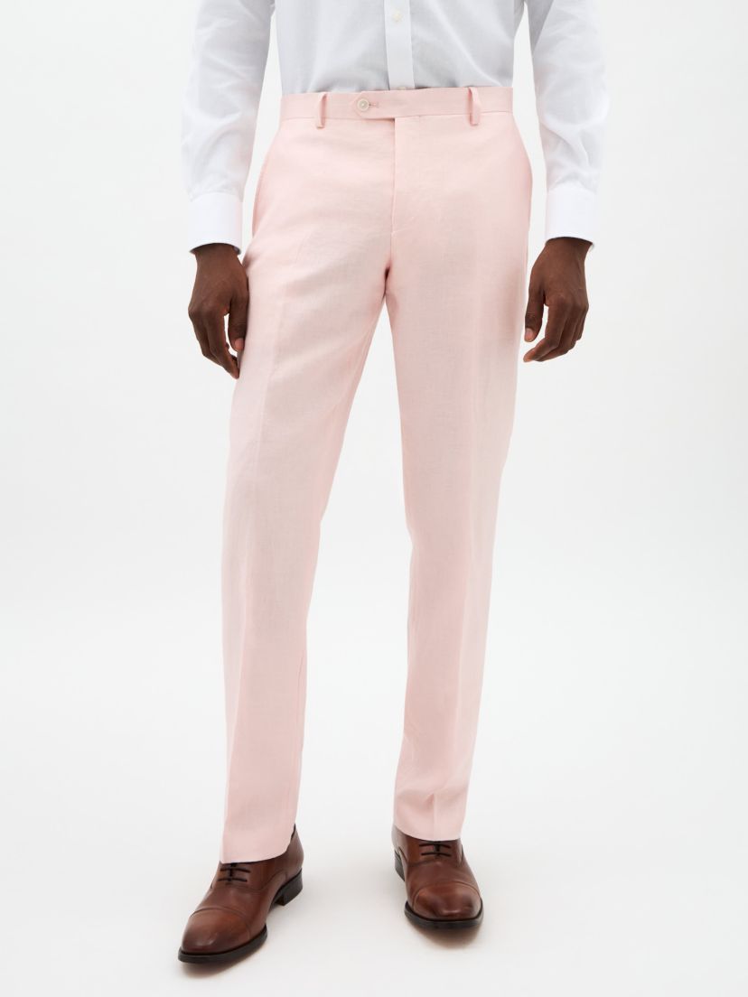 Pink Plain Classic Pants