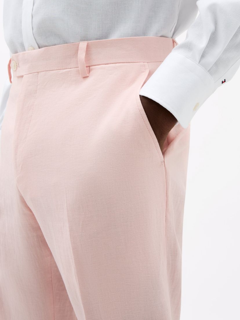 Pink Plain Classic Pants