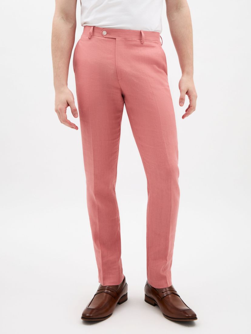 Light Red Solid Classic Pants