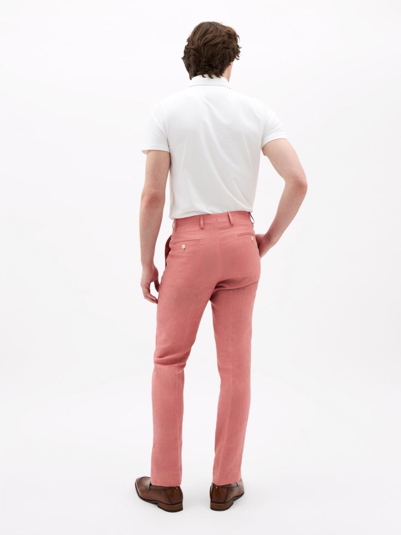 Light Red Solid Classic Pants