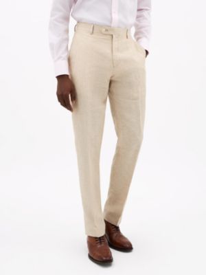 Tommy Hilfiger Men's Light Tan Solid Classic Pants, 40 x 34