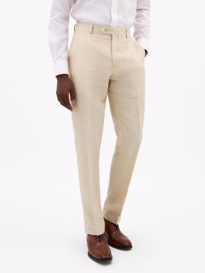 Light Tan Solid Classic Pants
