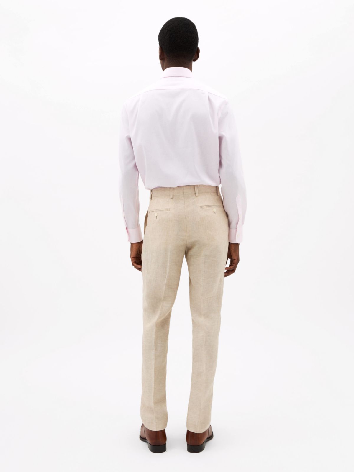 Light Tan Solid Classic Pants