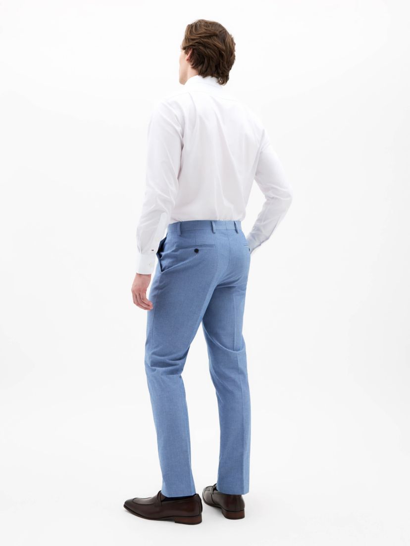 Blue Solid Classic Pants