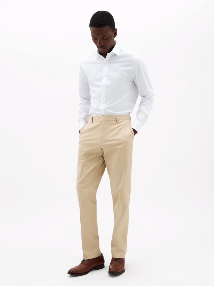 Tan Plain Classic Pants