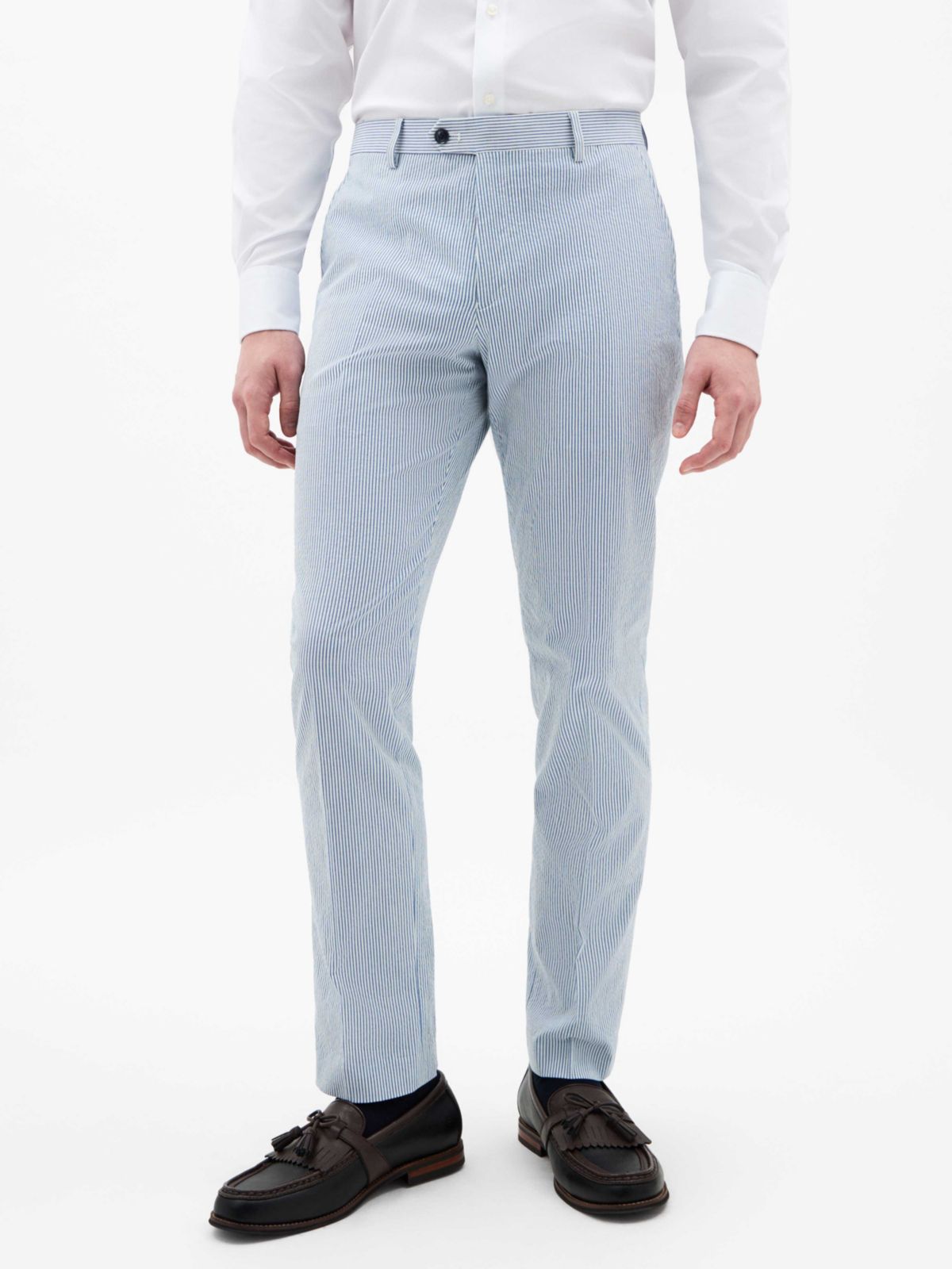 Blue/White Seersucker Stripe Classic Pants