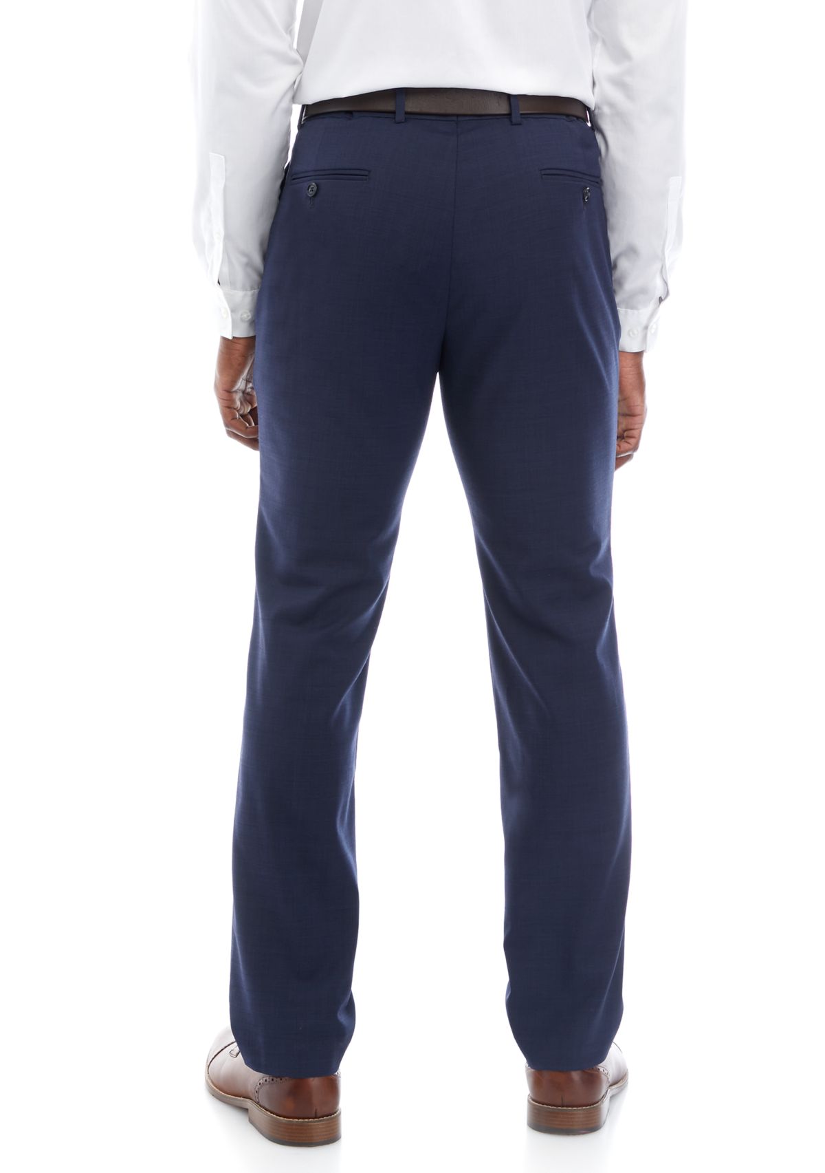Blue Sharkskin Suit Pants