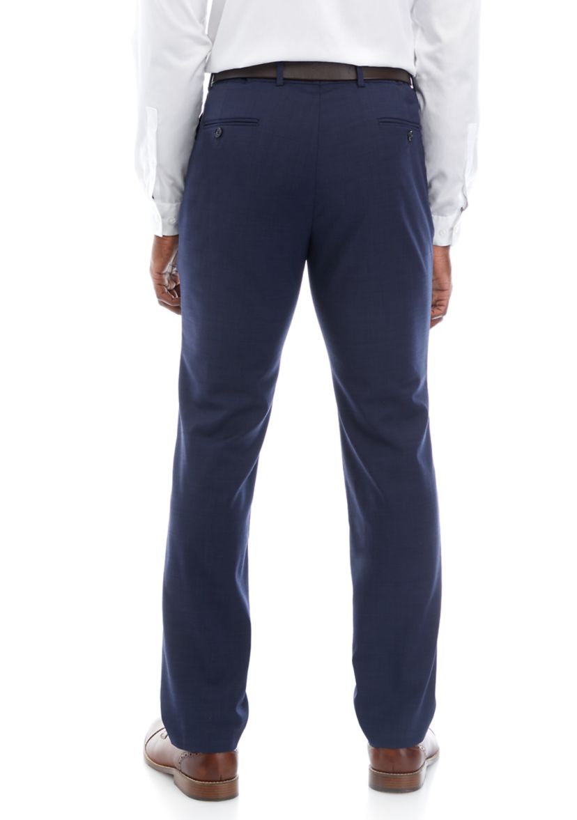 Blue Sharkskin Suit Pants