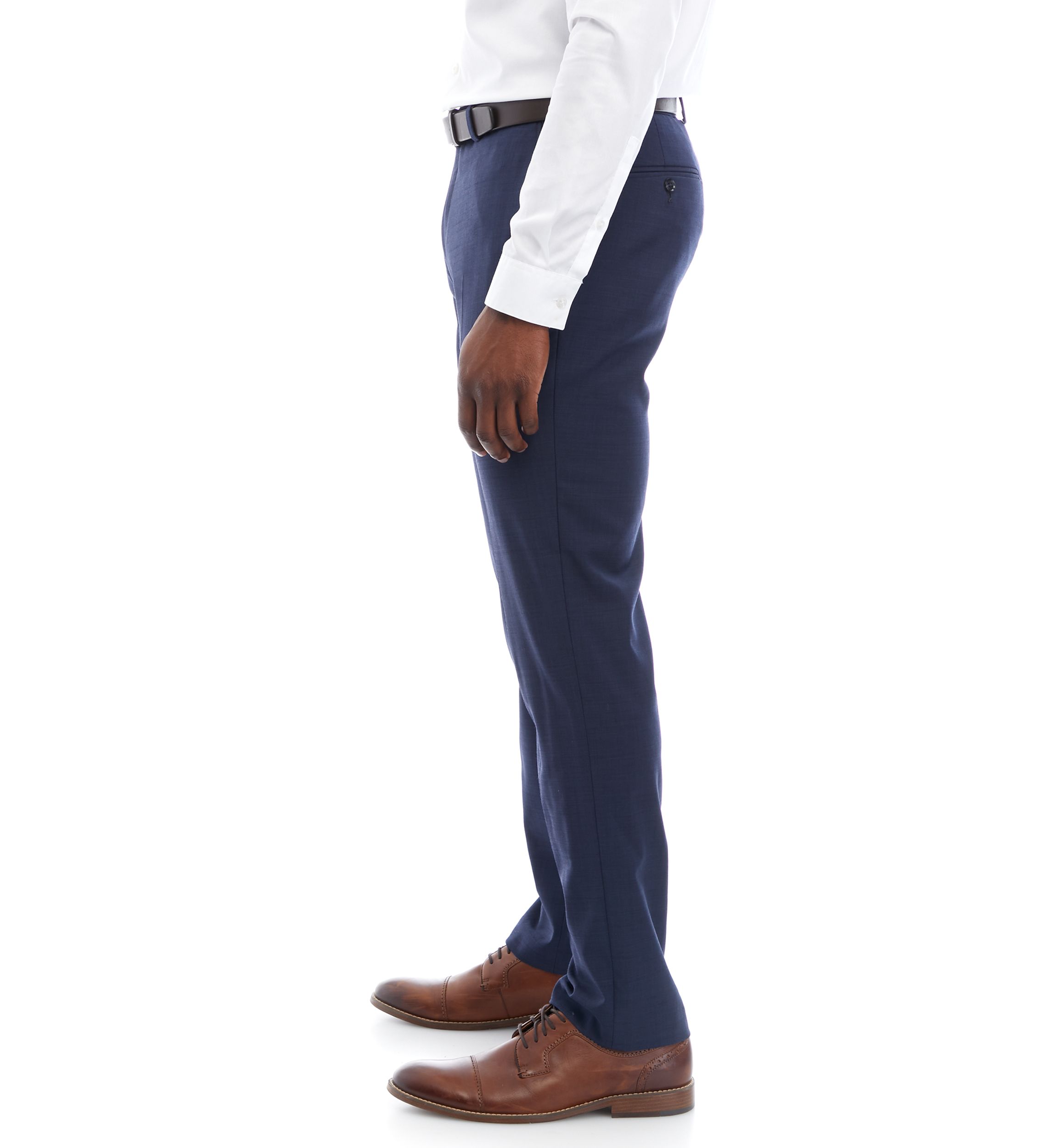 Blue Sharkskin Suit Pants