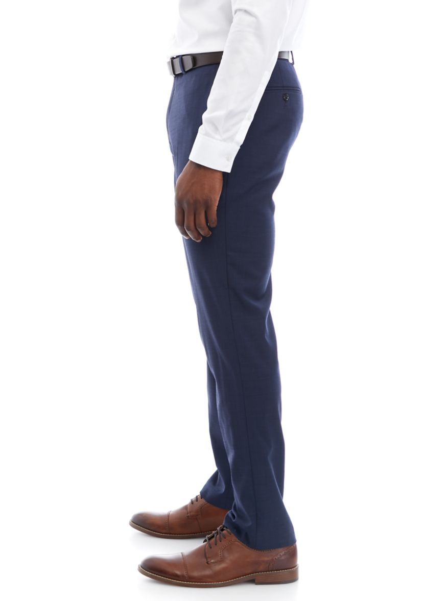 Blue Sharkskin Suit Pants