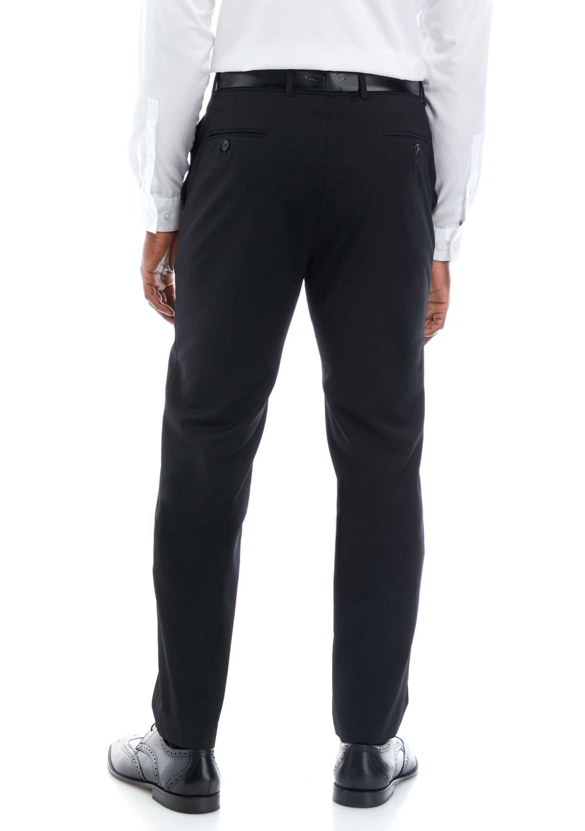 Black Solid Suit Pants