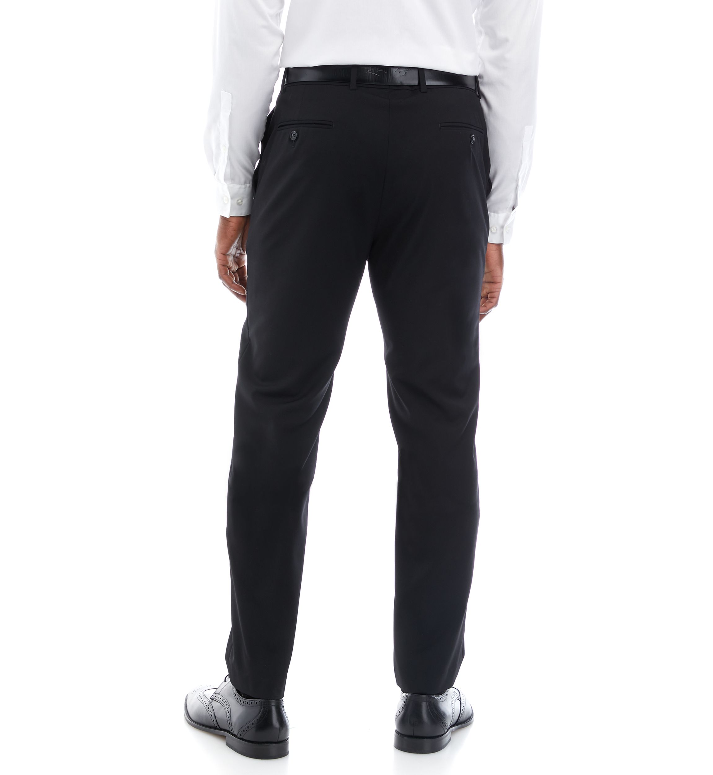 Black Solid Suit Pants