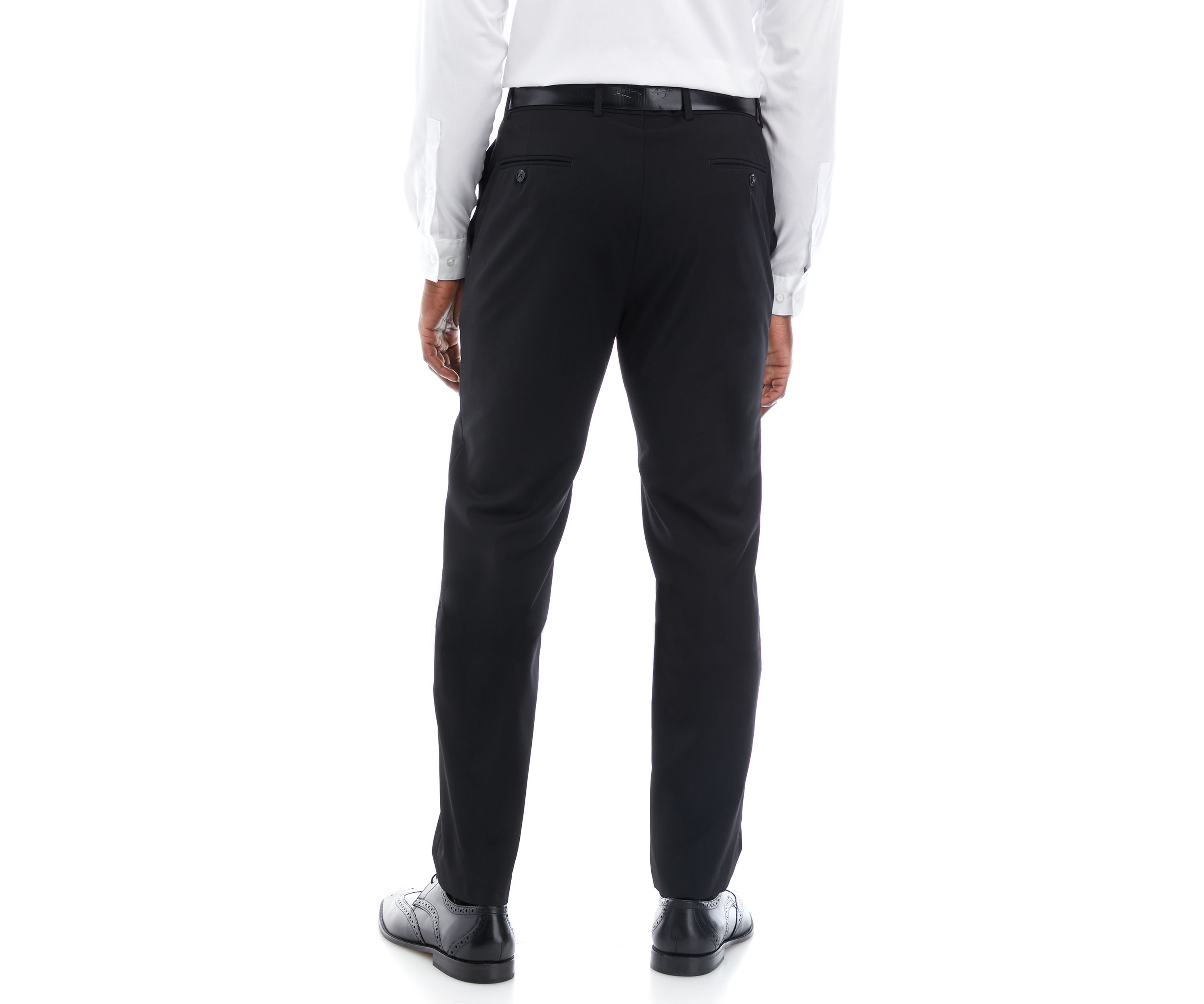 Black Solid Suit Pants