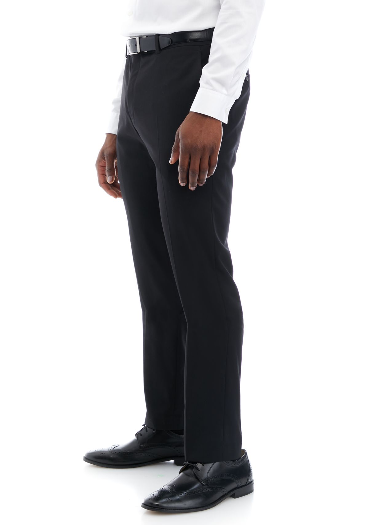 Black Solid Suit Pants
