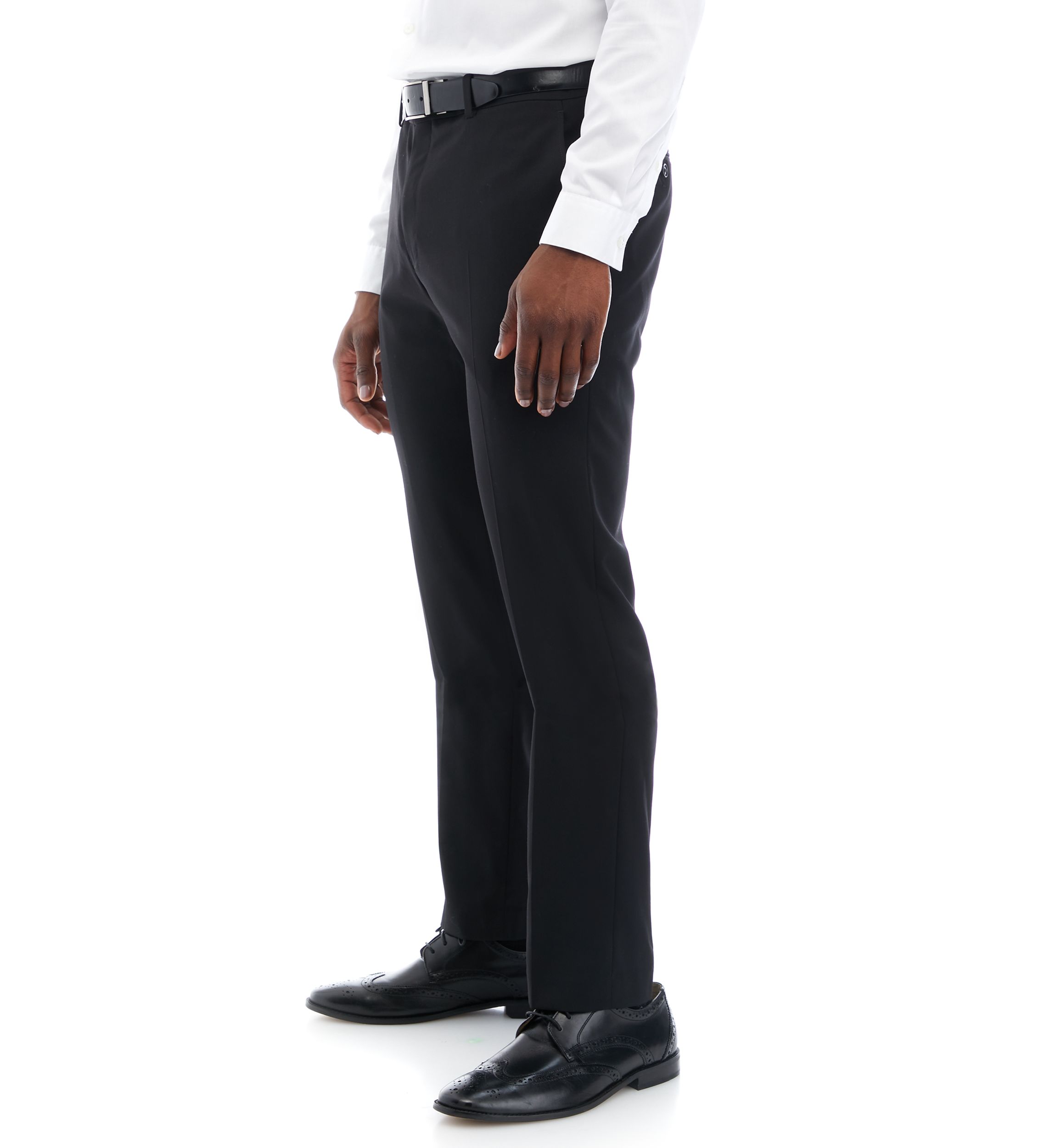 Black Solid Suit Pants