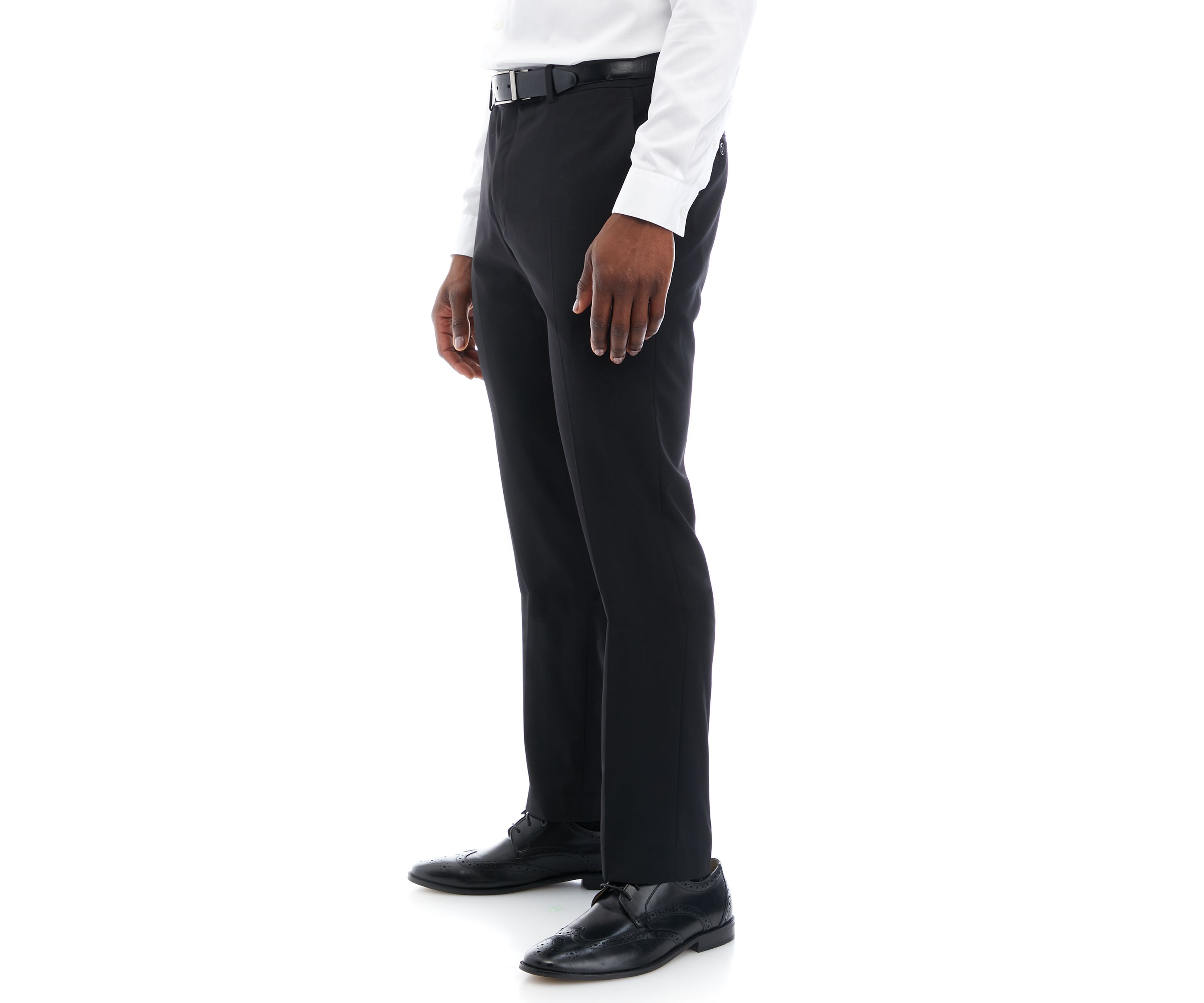 Black Solid Suit Pants