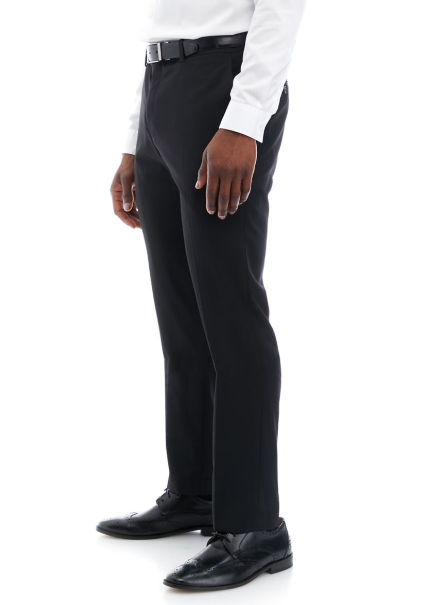 Black Solid Suit Pants