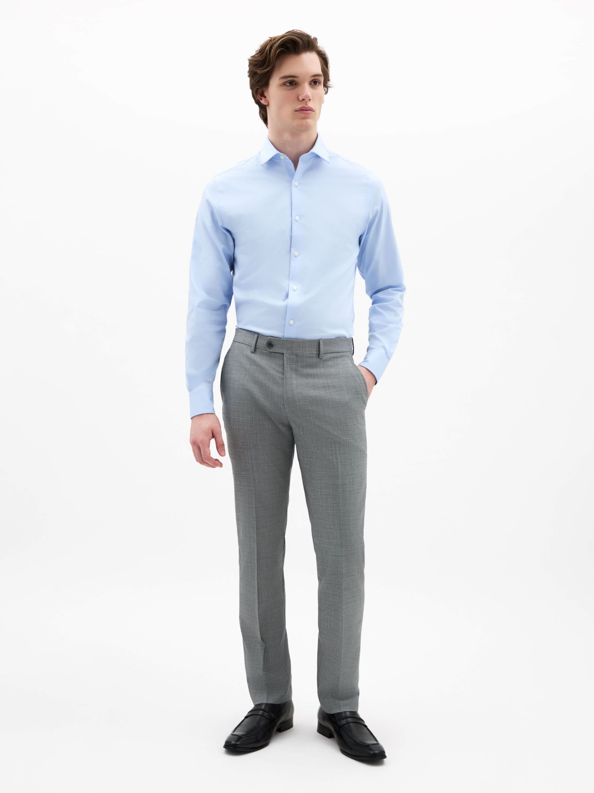 Black/White Sharkskin Classic Pants