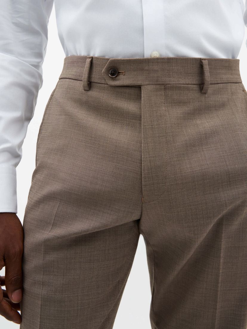 Tan Sharkskin Classic Pants