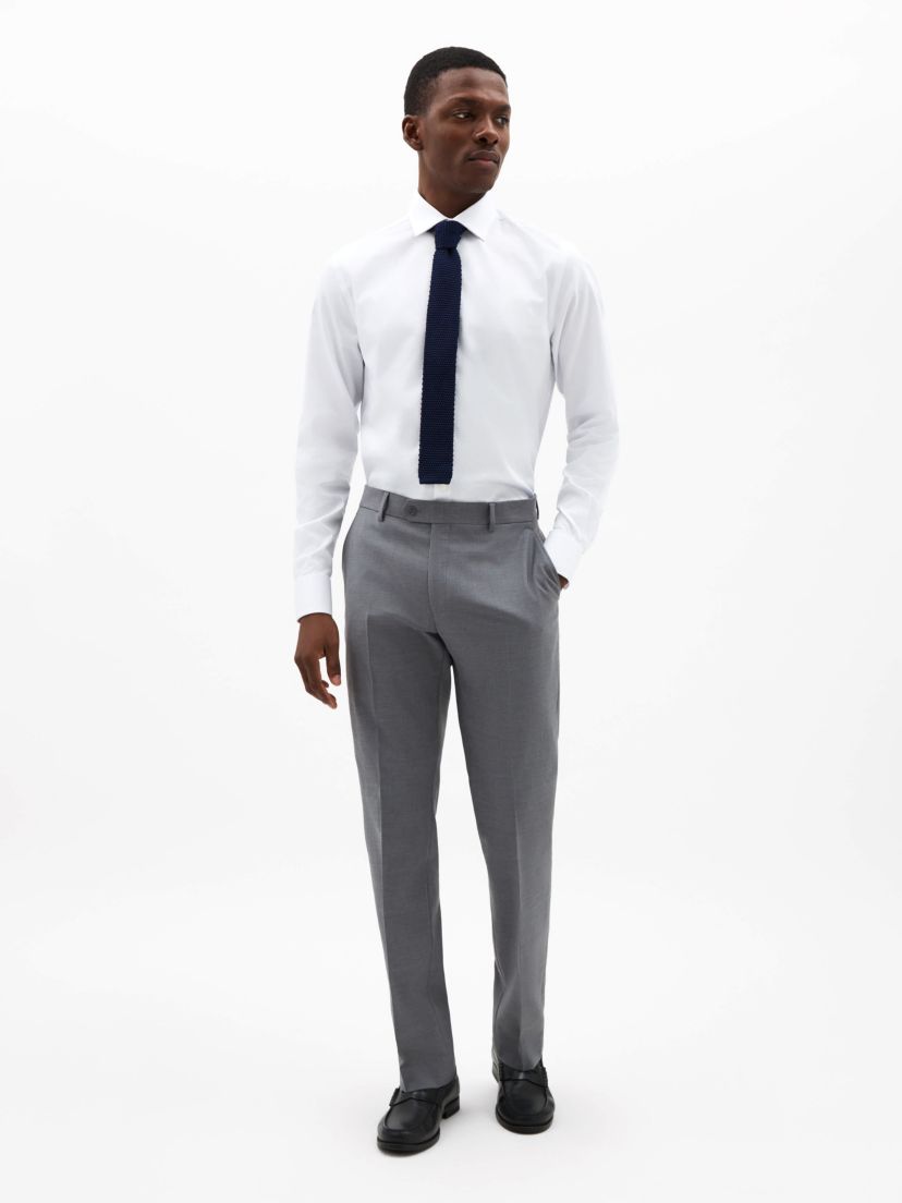 Pearl Grey Solid Classic Pants