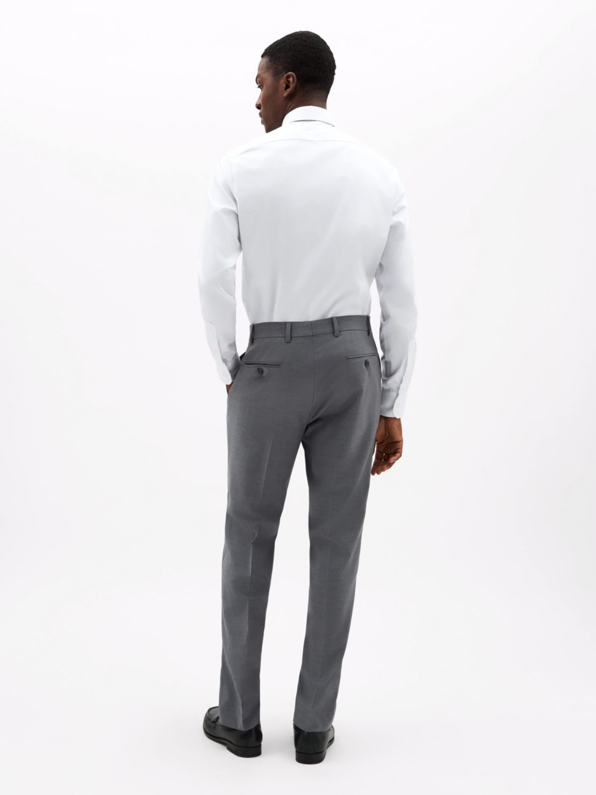 Pearl Grey Solid Classic Pants