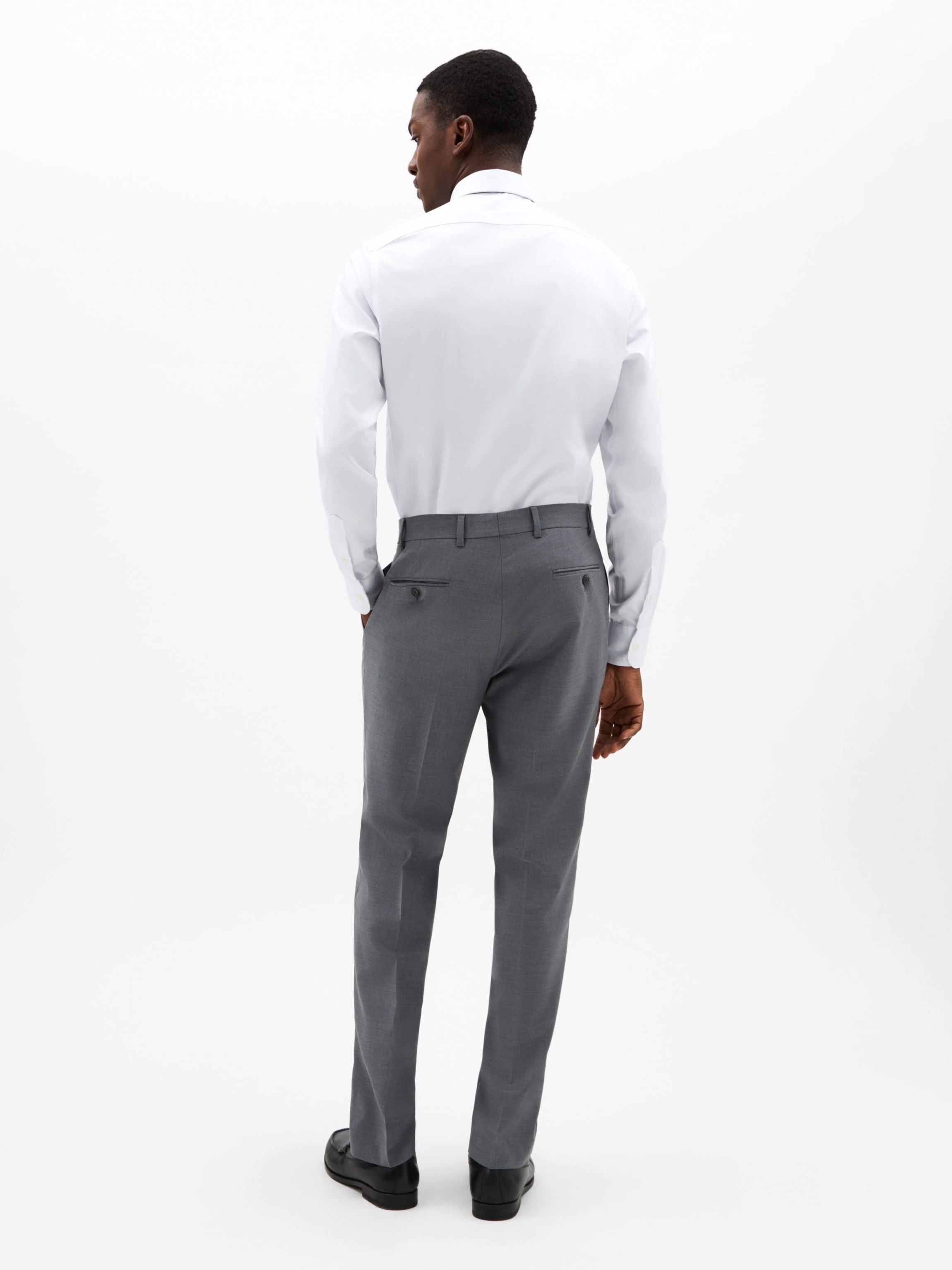 Pearl Grey Solid Classic Pants