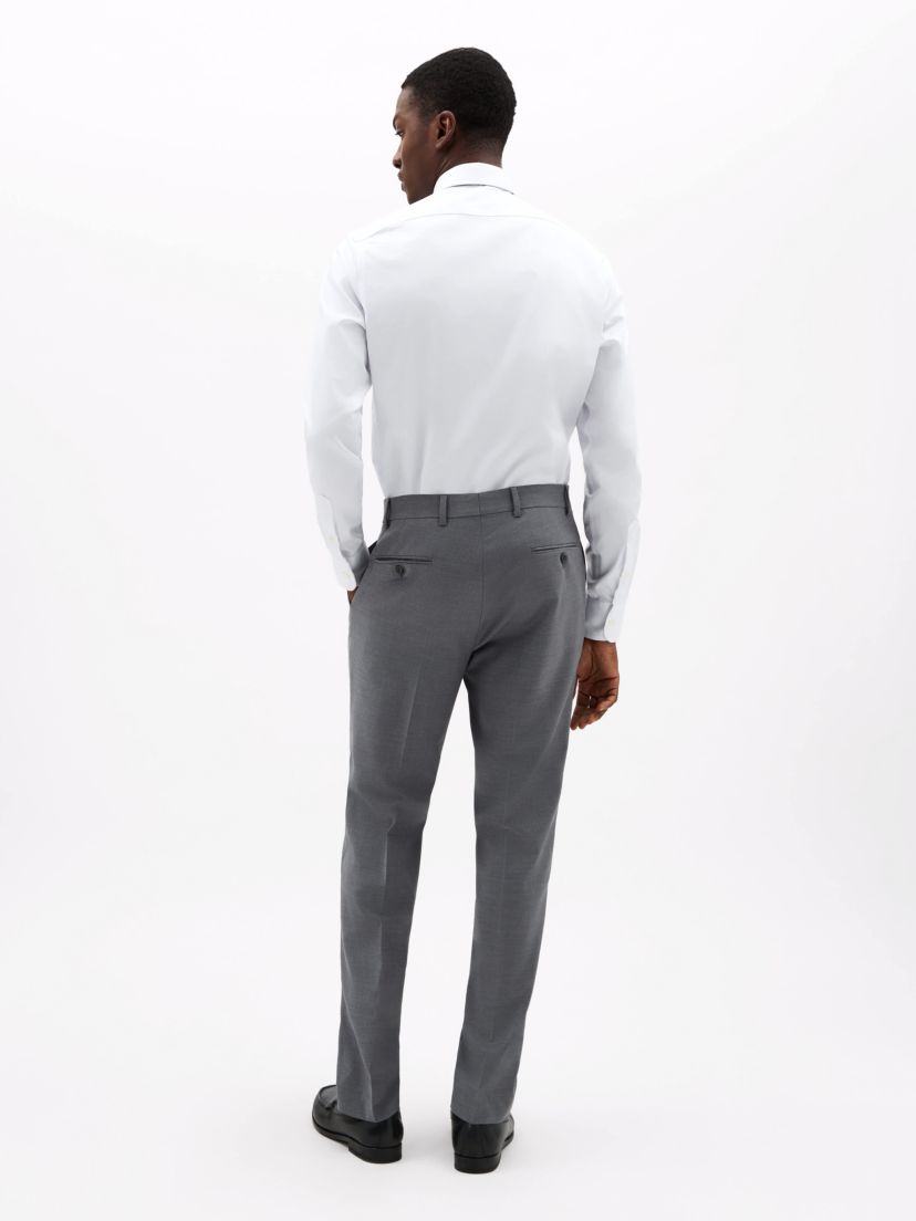 Pearl Grey Solid Classic Pants